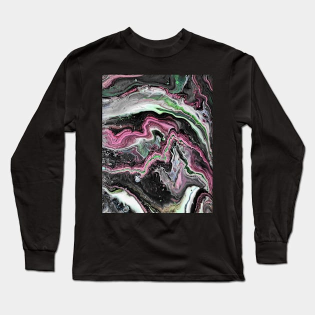 Best Friends - Abstract Acrylic Pour Painting Long Sleeve T-Shirt by dnacademic